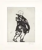 William Kentridge, Wrapped Man, from Zeno at 4am (K. pp. 118-119), 2001, Etching and aquatint, on Hahnemühle paper, with full margins