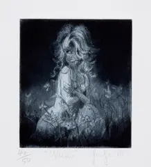 Weeds by Lisa Yuskavage, 2001, Etching and aquatint in colors, on Somerset paper, with full margins, sold Mar 2022