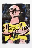 Dana Schutz, Sleepwalker, 2016, Woodcut and monotype in colors, on wove paper, with full margins