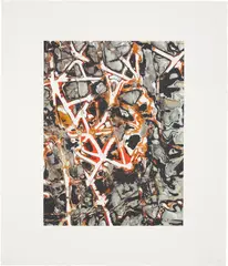 Mark Bradford, Untitled, 2012, Inkjet print in colors with spot printing and applied texture, on wove paper, with full margins