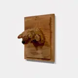 Pope.L, Trophy (Puppy), 2007, Stuffed animal, peanut butter, matte medium, screws and wood wall sculpture, contained in the original custom plywood box