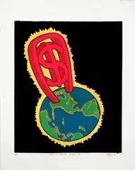 Peter Saul, World of America Number One, 1967, Screenprint in colors, on wove paper, with full margins