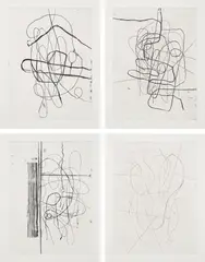 Untitled by Christopher Wool, 2014, The complete set of four etchings with drypoint, on Strathmore Bristol paper, with full margins, with justification, all, sold Mar 2022