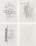 Christopher Wool, Untitled, 2014, The complete set of four etchings with drypoint, on Strathmore Bristol paper, with full margins, with justification, all contained in the original black cloth-covered portfolio