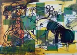 Sigmar Polke, Leave the Lab and enter the Office (B. & O. 92), 1991, Offset lithograph in colors, on tracing paper printed on both sides, the full sheet