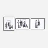 Cindy Sherman, Murder Mystery, Scenes 8, 10 and 11, 1976, Three unique photo collages comprised of 14 gelatin silver print cut-outs on board
