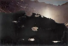 4.3.89 by Gerhard Richter, 1989, Hand-applied oil paint on chromogenic print, unique, sold Apr 2022
