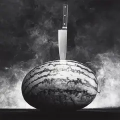 Watermelon with Knife by Robert Mapplethorpe, 1985, Gelatin silver print, sold Apr 2022