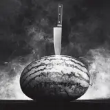 Watermelon with Knife by Robert Mapplethorpe, 1985, Gelatin silver print, sold Apr 2022