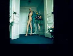 Brigitte Nielsen in the Hotel Hermitage, Monte Carlo by Helmut Newton, 1987, Unique Polaroid print, offered Apr 2022