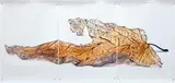 Doug Starn and Mike Starn, Black Pulse #13, 2001, Chromogenic print triptych with metallic push pins