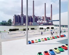 VW Lernpark Two #0980 by Massimo Vitali, 2001, Chromogenic print, printed later, face-mounted to Plexiglas and flush-mounted, sold Apr 2022