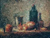 Seville Orange, Silver Goblet, Apples, Pear, and Two Bottles, After Chardin from Pictures of Magazines by Vik Muniz, 2004, Chromogenic print, offered Apr 2022