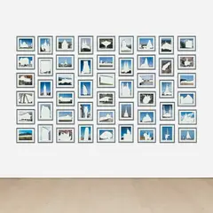 Jose Dávila, Buildings You Must See Before You Die, 2008, Fifty pigment prints, each with a cut-out