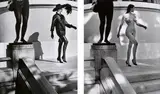 Helmut Newton, Brescia, 14:00 Dressed and 15:30 Naked (Sylvia Walking), 1981, Gelatin silver print diptych