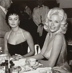 Joe Shere, Jayne Mansfield and Sophia Loren at Romanoff's in Beverly Hills, circa 1958, Gelatin silver print, printed later