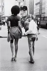 Bruce Laurance, Woody Allen and Tamara on 51st Street, for Harper's Bazaar, 1971, Gelatin silver print, printed later