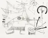 Joan Miró, Femme Oiseau, 1967, Etching with aquatint, on Rives BFK paper, with full margins