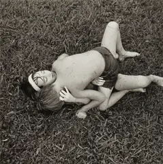 Nancy and Dwayne, Danville, Virginia by Emmet Gowin, 1970, Gelatin silver print, sold Oct 2022