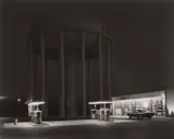 George Tice, Petit's Mobil Station and Watertower, Cherry Hill, New Jersey