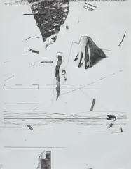 William Larson, Transmission 0061, 1975, Unique electro-carbon print