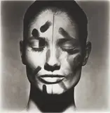 Irving Penn, Vogue Beauty head with Eyes closed (front view), New York