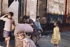 N.Y. (children with laundry) by Helen Levitt, 1972, Dye transfer print, printed later, offered Oct 2022