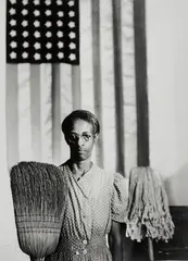 American Gothic, Washington D.C. by Gordon Parks, 1942, Gelatin silver print, printed later, sold Oct 2022