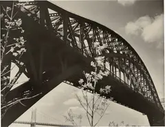 Hell Gate Bridge, Looking Southwest from Astoria Park, Astoria, Long Island, New York by Berenice Abbott, 1937, Gelatin silver print, sold Oct 2022