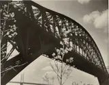 Hell Gate Bridge, Looking Southwest from Astoria Park, Astoria, Long Island, New York by Berenice Abbott, 1937, Gelatin silver print, sold Oct 2022