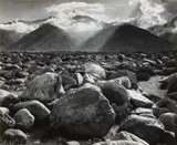 Mt. Williamson and Boulders by Ansel Adams, 1944, Gelatin silver print, printed 1950s, sold Oct 2022