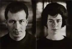Robert and Mary Bourdeau, Easter Sunday, Rochester, New York by Minor White, 1964, Two gelatin silver prints, mounted together, sold Oct 2022