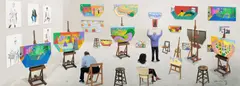 Inside It Opens Up As Well by David Hockney, 2018, Photographic drawing in colours, printed on seven sheets of wove paper, the full sheets mounted to Dibond (as issued), offered Oct 2022