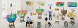 David Hockney, Inside It Opens Up As Well, 2018, Photographic drawing in colours, printed on seven sheets of wove paper, the full sheets mounted to Dibond (as issued)