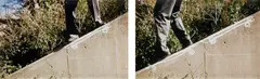 Robin Rhode, Descending a Bridge, 2004, Chromogenic print diptych