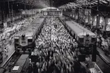 Sebastião Salgado, Churchgate Station, Western Railroad Line, Bombay, India, 1995, Gelatin silver print, printed 2003