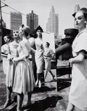 William Klein, Evelyn, Isabella + Nina + Mirrors, NY roof, 1962, Gelatin silver print, printed later