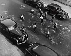 Chalk Games, New York City by Arthur Leipzig, 1950, Gelatin silver print, printed later, sold Mar 2022