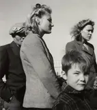Shipyard Worker and Family in Trailer Camp, Richmond, California by Dorothea Lange, 1944, Gelatin silver print, printed later, sold Oct 2022