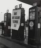 Berkeley, California ('Sorry, Today's Gasoline Allotment Sold') by Dorothea Lange, 1944, Gelatin silver print, printed later, sold Oct 2022