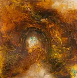 Kavita Issar Batra, Raag Lalit, 2015, acrylic, oil and cement on board
