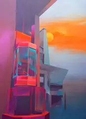 Blast Off by Shen Jiaqi, 2021, acrylic and emulsion on canvas, offered Jan 2022