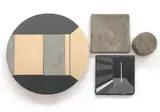 Kayleigh Goh, Part of A City Orchestra Assemblage, 2021, cement, wood, and slate rock plate
