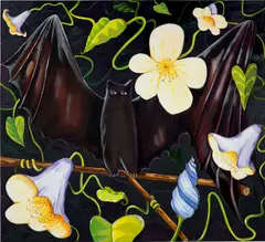 Nikki Maloof, Moonflowers Close, 2017, oil on canvas