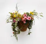 Awol Erizku, Dreams and Nostalgia I, 2014, basketball hoop, silk flowers and synthetic soil
