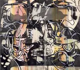 Jan-Ole Schiemann, MYS/MOS #3, 2015, ink and acrylic on canvas