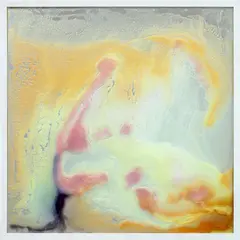 Hood by Alex Da Corte, 2012, shampoo on framed mirror, sold Mar 2021