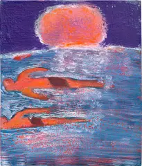 Couples Swim by Katherine Bradford, 2015, acrylic on canvas, sold Mar 2021