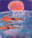 Couples Swim by Katherine Bradford, 2015, acrylic on canvas, sold Mar 2021