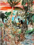 Hernan Bas, Downhill at Dusk (The Runaway), 2008, acrylic on linen